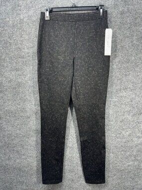 Tribal Brand Pull On Pants Womens Small Black/Dark Brown Geometric Mid Rise NEW